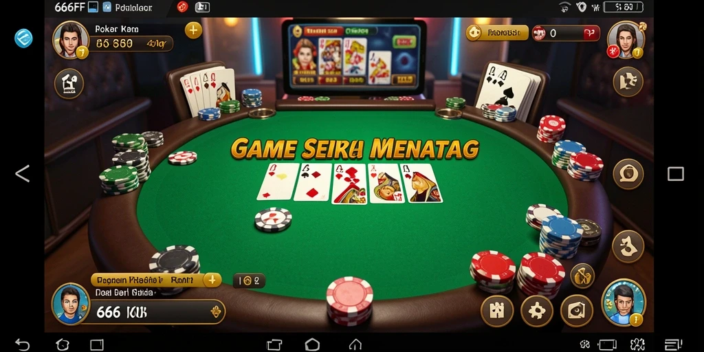 Tampilan gameplay Poker yang seru dan menegangkan di 666FF.