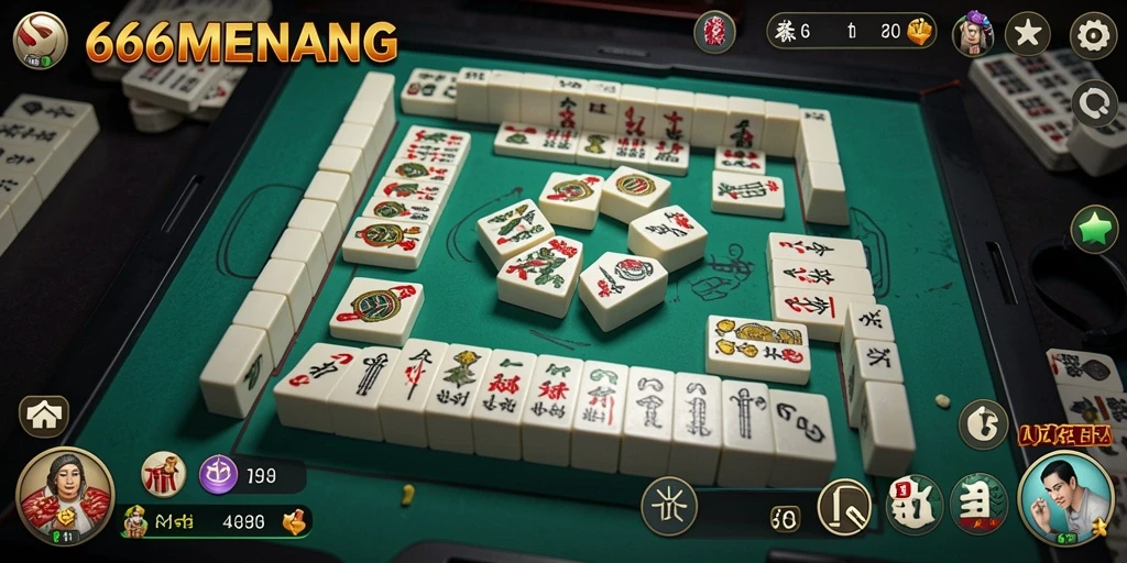 Tampilan gameplay Mahjong yang menarik dan seru dari 666MENANG.