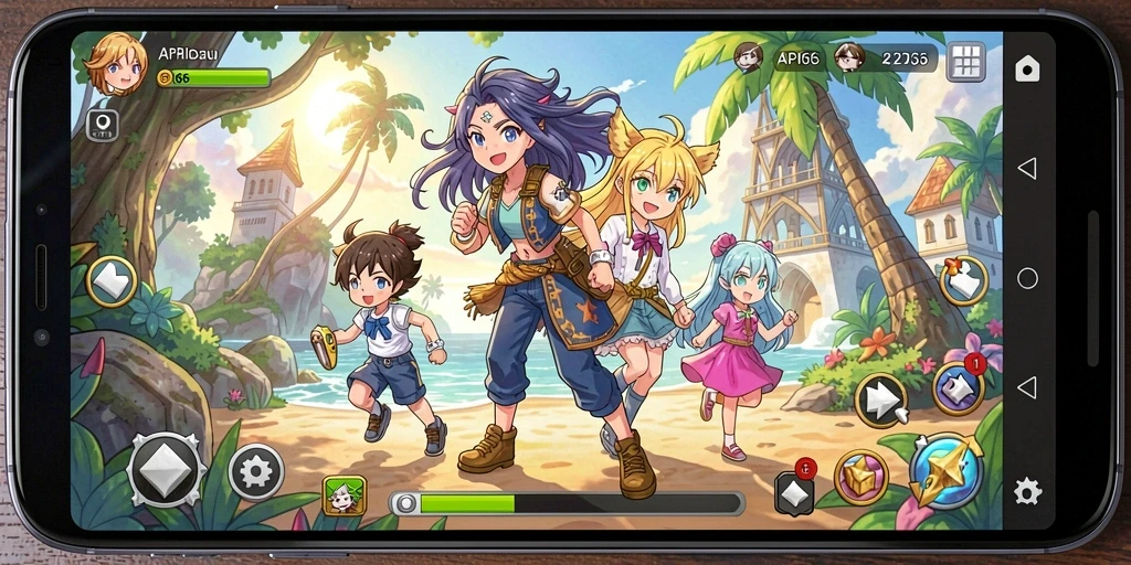 Screenshot utama API66 menampilkan aksi pertarungan yang mendebarkan dalam dunia Anime.