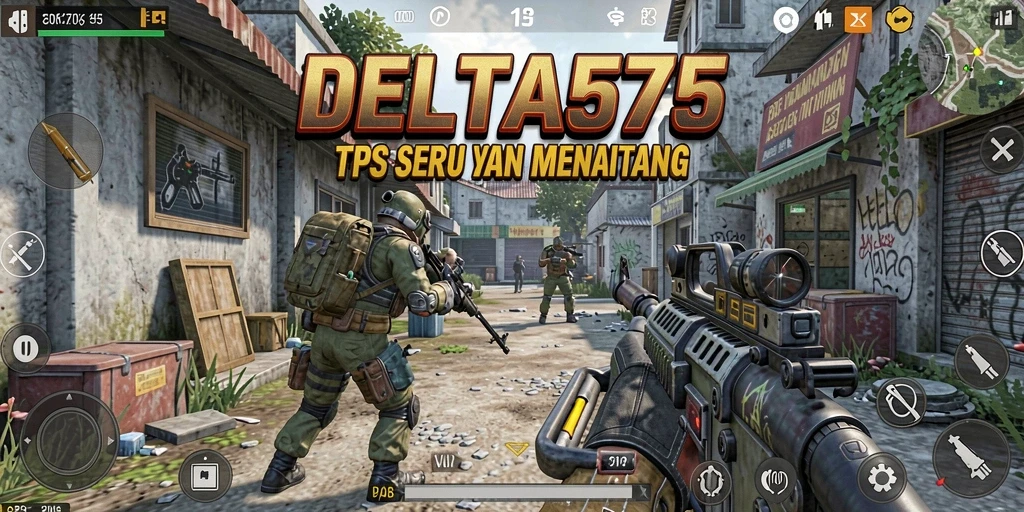 Tampilan gameplay DELTA575 yang mendebarkan dalam mode TPS.