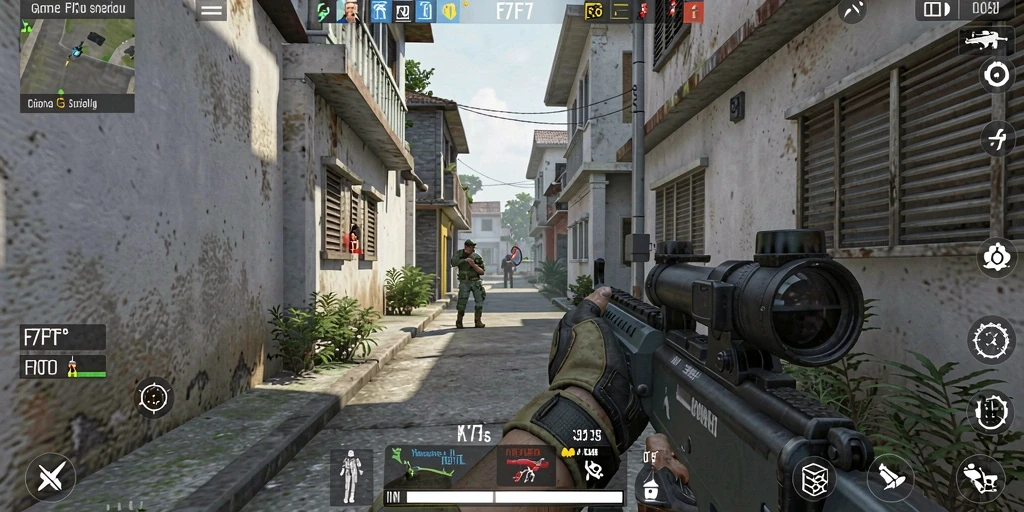 Gameplay intens dari F7F7 dalam aksi pertempuran FPS.