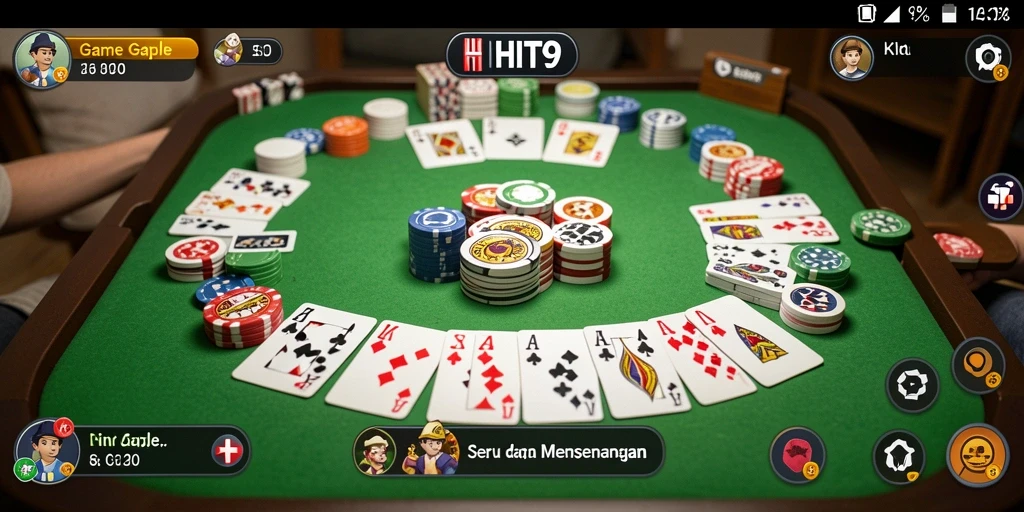 Tangkapan layar gameplay HIT9 menunjukkan keseruan bermain Gaple.