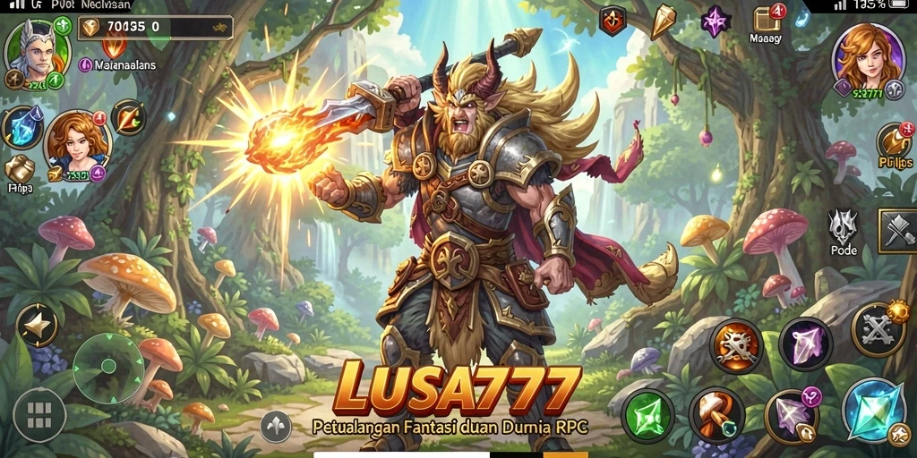 Screenshot gameplay LUSA777 yang menunjukkan pertarungan epik.