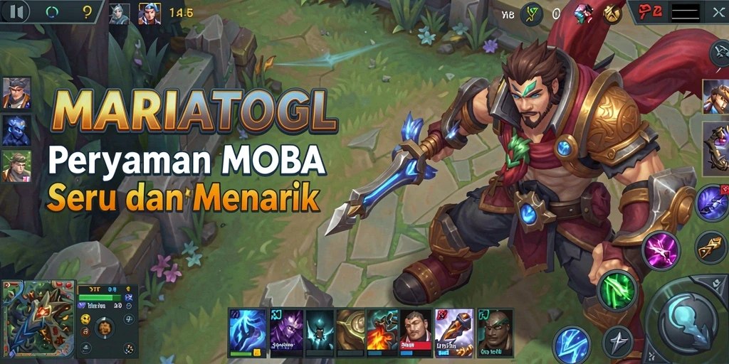 Tangkapan layar menunjukkan aksi seru dalam permainan MOBA MARIATOGL.