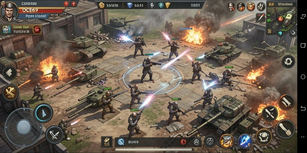 Tampilan gameplay OCE69 dengan pertempuran strategis yang menegangkan.