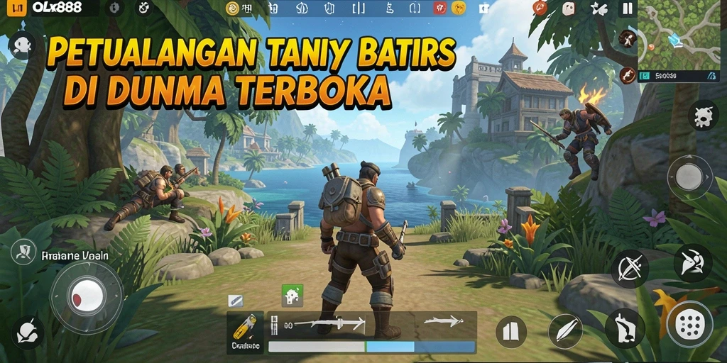 Screenshot gameplay OLX888 menampilkan petualangan seru di dunia terbuka.