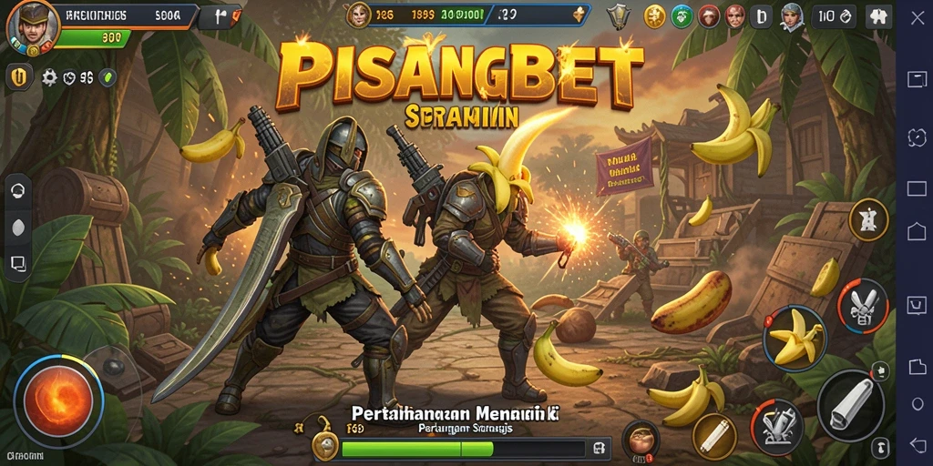 Menampilkan gameplay seru dalam PISANGBET dengan berbagai tower dan musuh.
