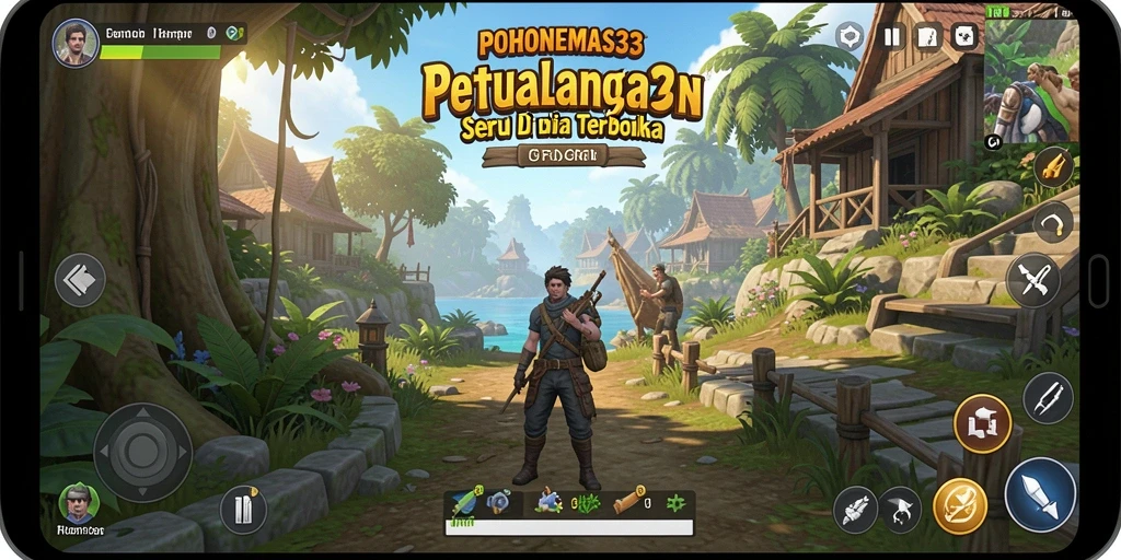 Screenshot gameplay <strong>POHONEMAS33</strong> menampilkan eksplorasi dunia yang luas.