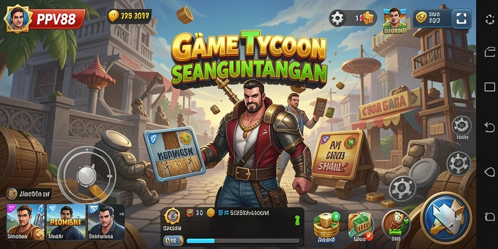 Tampilan gameplay menarik PPV88 yang menggambarkan keseruan bisnis Tycoon.