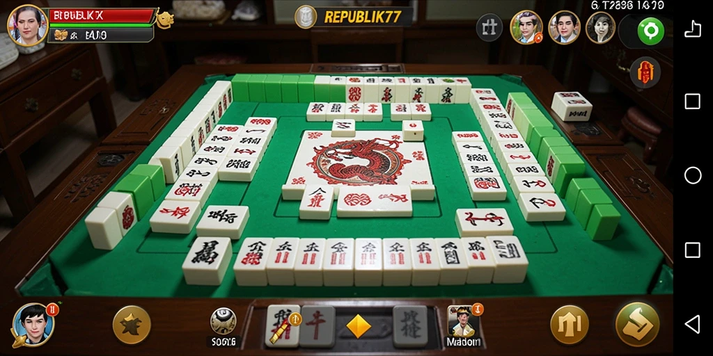 Tampilan gameplay menarik dari permainan Mahjong REPUBLIK77.