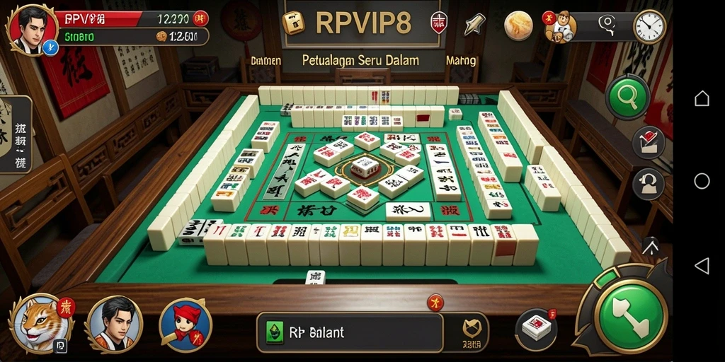 Tampilan seru gameplay RPVIP8 dengan menampilkan Mahjong yang mendebarkan.