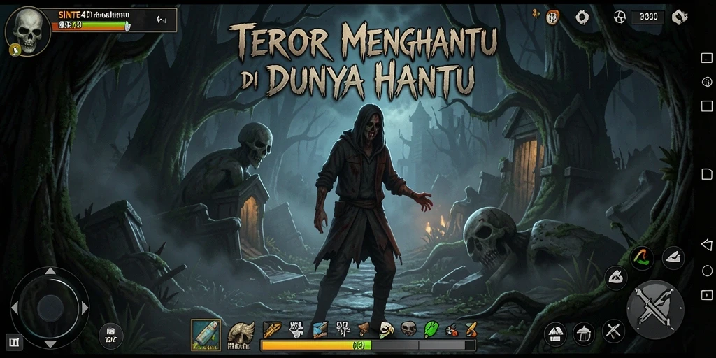 Gameplay SINTE4D menampilkan suasana menyeramkan dan menegangkan.