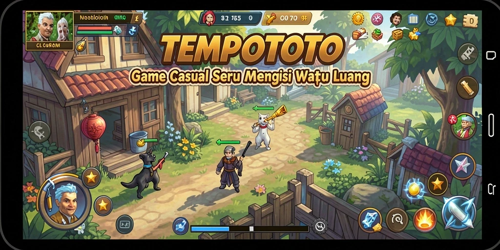 Tampilan gameplay seru dari TEMPOTOTO dengan tantangan menarik.