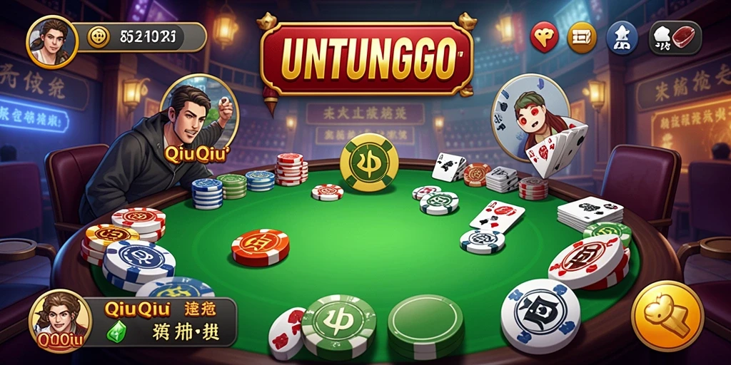 Tampilan gameplay yang seru dalam UNTUNGGO QiuQiu.
