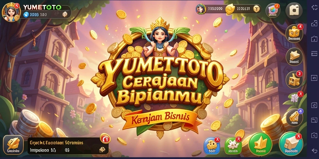 Tangkapan layar utama YUMETOTO menunjukkan gameplay Tycoon yang menarik.